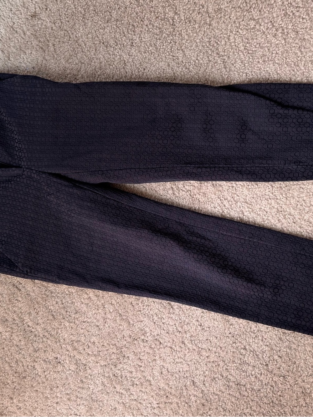 LOFT Navy Textured Ankle Pants
